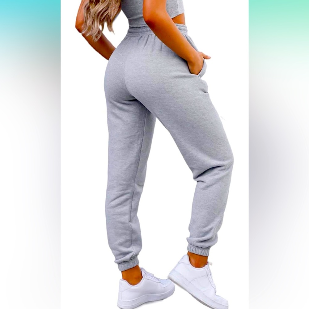Women’s winter high waisted sweatpants drawstring joggers sweatpants
